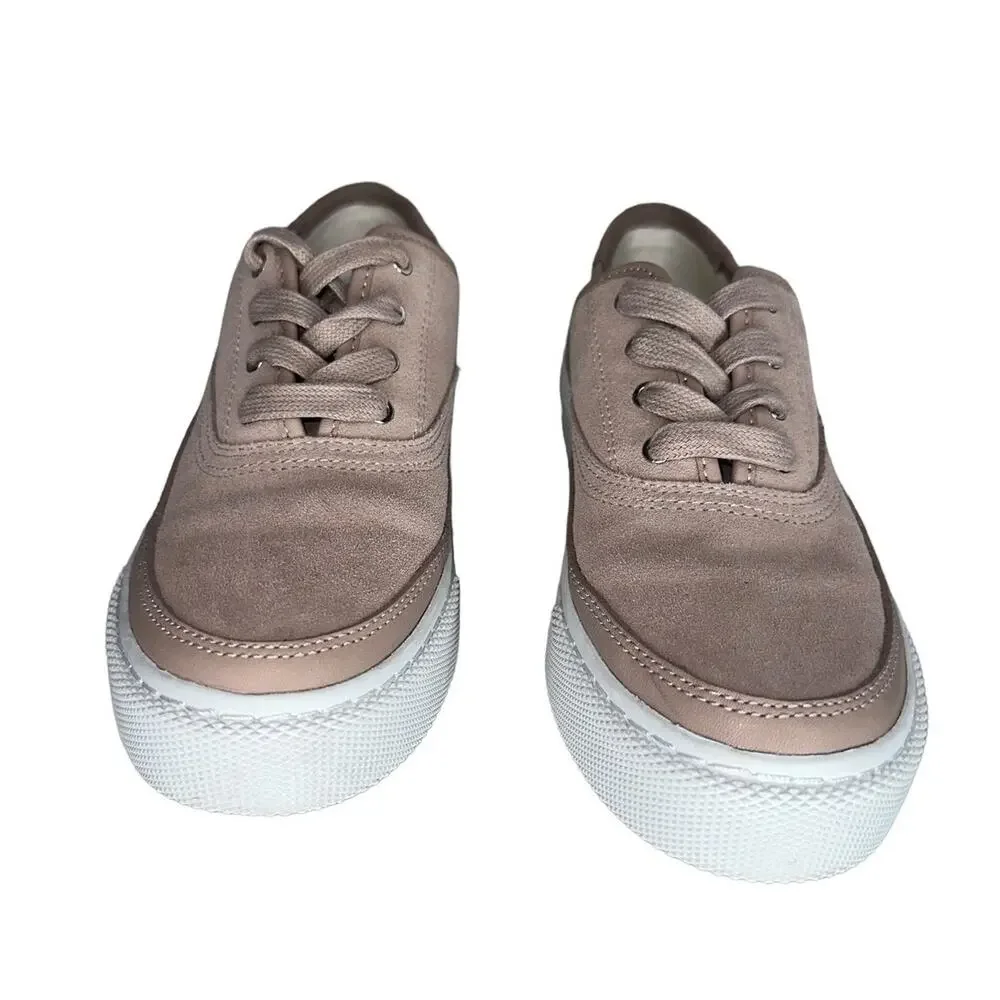 All Saints Bella Dusty Rose Pink Women's Suede Leather Platform Sneakers Size 7